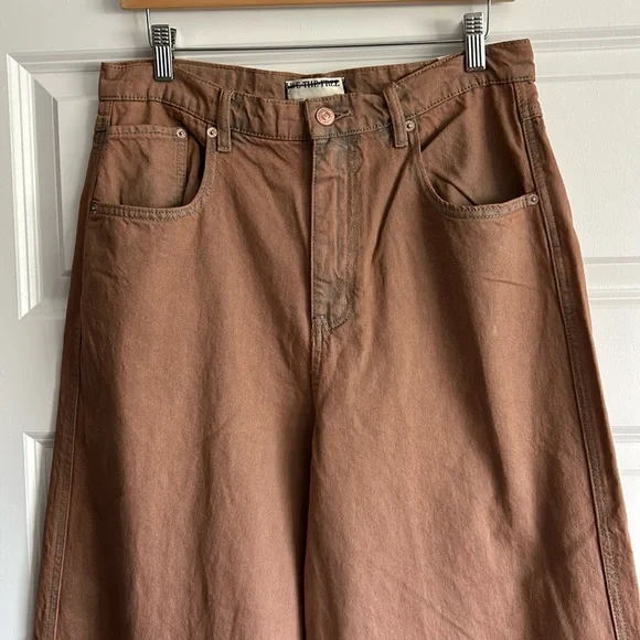 👖 NWT FREE PEOPLE WE THE FREE CRVY GIA HIGH RISE WIDE LEG JEANS PANTS SIZE 31 - Picture 2 of 16